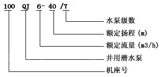 QJP型不銹鋼深井泵型號(hào)意義